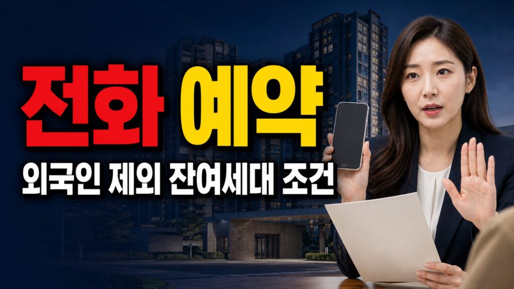 인터넷·전화 예약은 불가, 외국인이 제외되는 청주지북 B1 잔여세대 계약 조건 관련 핵심 정보를 상징적으로 보여주는 썸네일 이미지