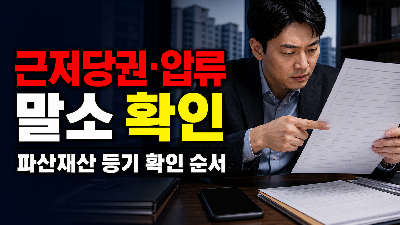 근저당권·압류는 자동 말소될까? 일직동 365-6 파산재산 등기 확인 순서 관련 핵심 정보를 상징적으로 보여주는 썸네일 이미지
