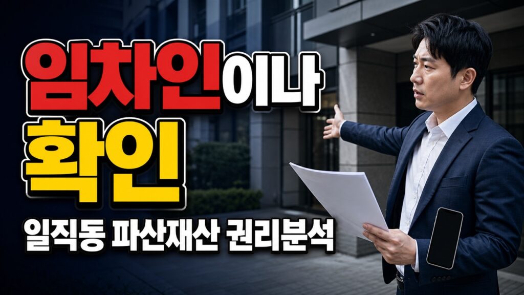 임차인이나 점유자가 있다면? 2026하단182 일직동 부동산 명도 위험 점검에서 보는 일직동 365-6 파산재산 매각 권리분석 관련 핵심 정보를 상징적으로 보여주는 썸네일 이미지