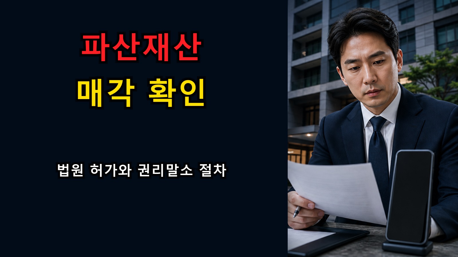 일직동 365-6 파산재산 매각, 일반 경매와 무엇이 다를까? 법원 허가·권리말소 확인 관련 핵심 정보를 상징적으로 보여주는 썸네일 이미지